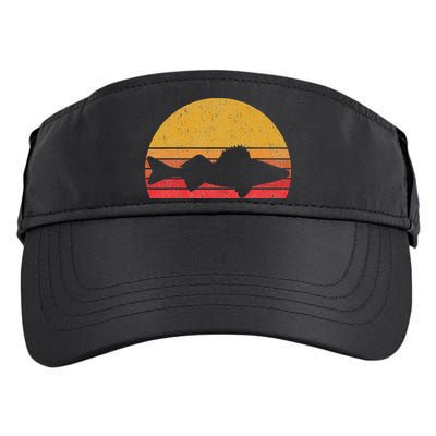 Walleye Fishing Retro Walleye Sauger Fisherman Adult Drive Performance Visor