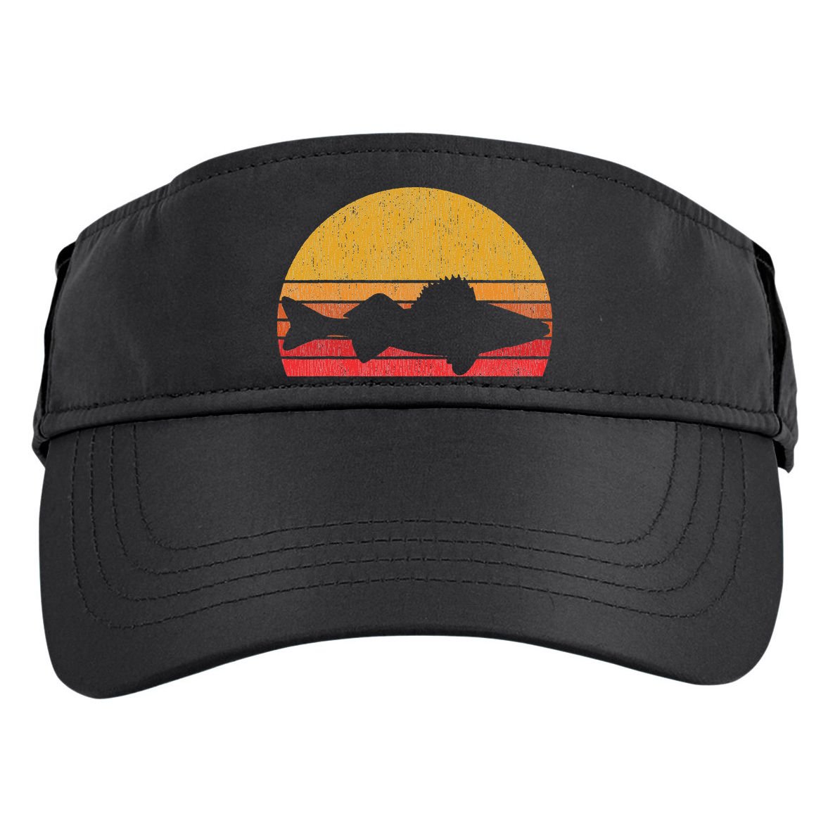 Walleye Fishing Retro Walleye Sauger Fisherman Adult Drive Performance Visor