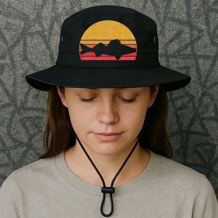 Walleye Fishing Retro Walleye Sauger Fisherman Bucket Hat