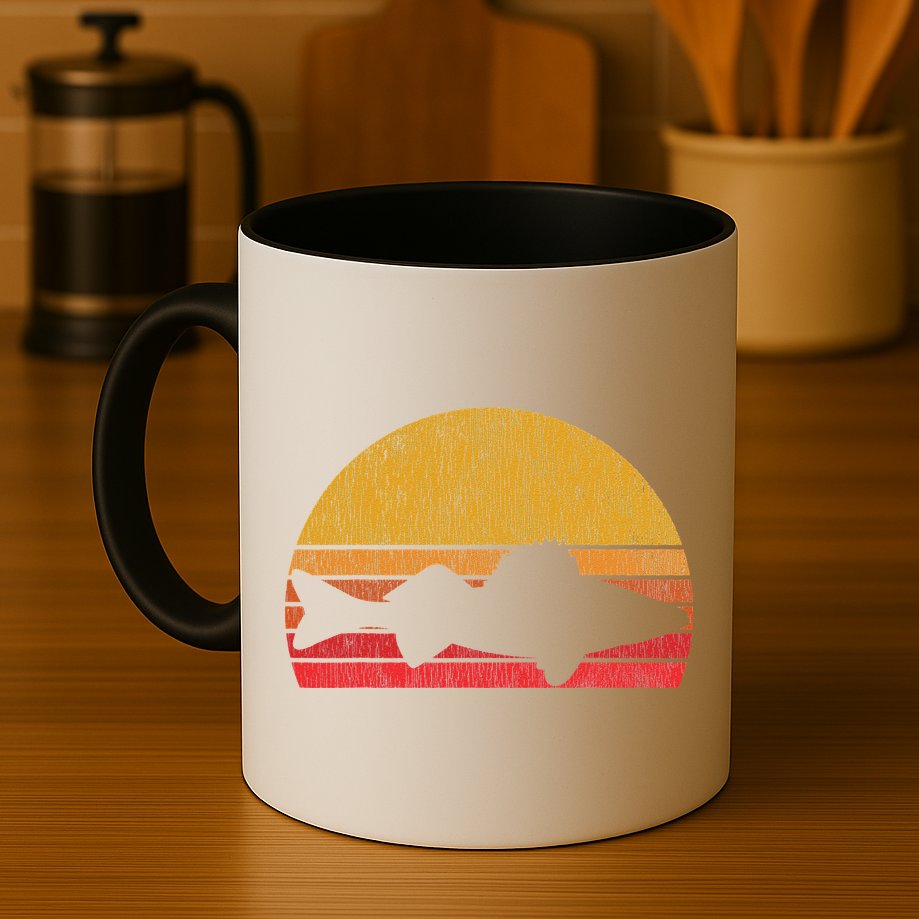 Walleye Fishing Retro Walleye Sauger Fisherman Mug