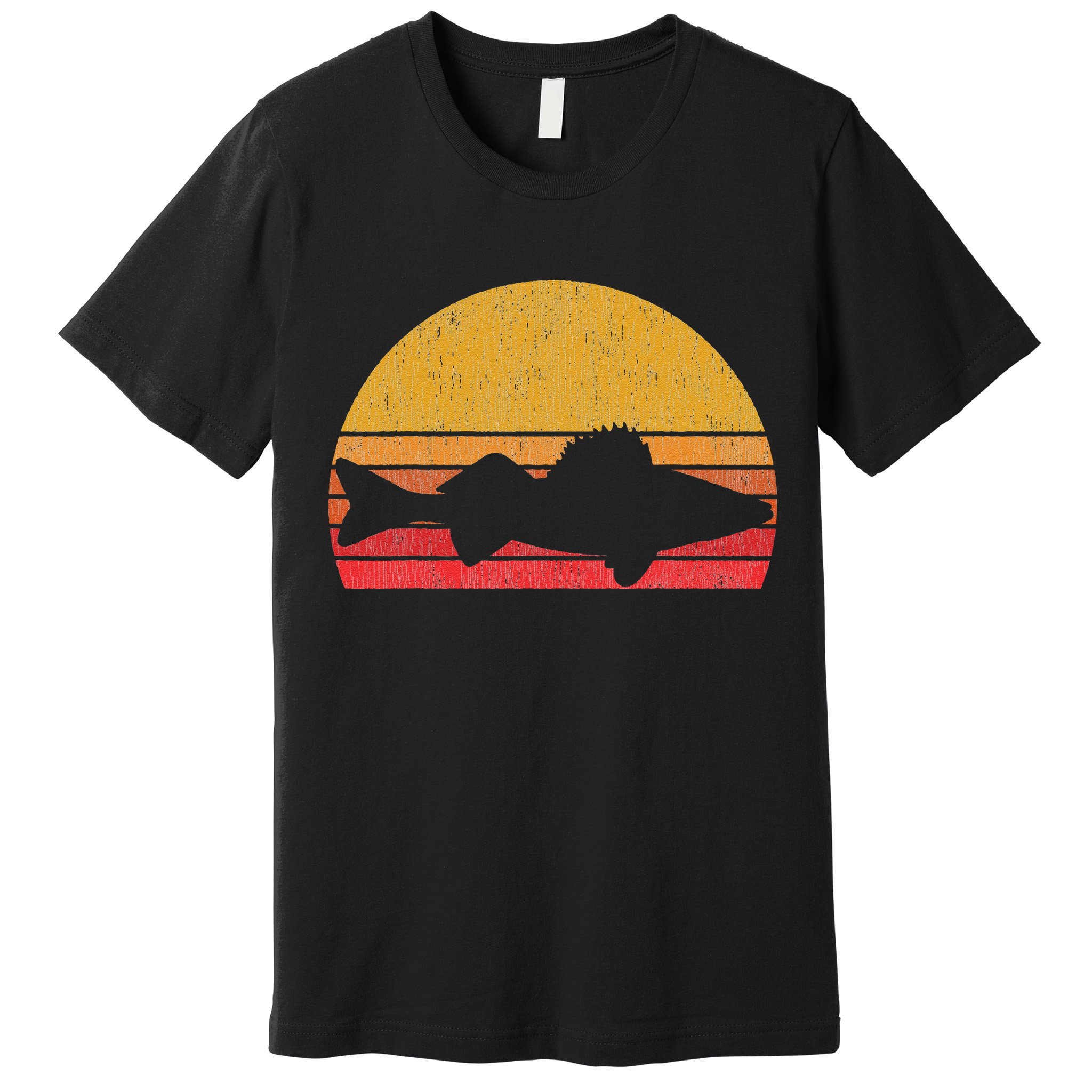 Walleye Fishing Retro Walleye Sauger Fisherman Premium T-Shirt