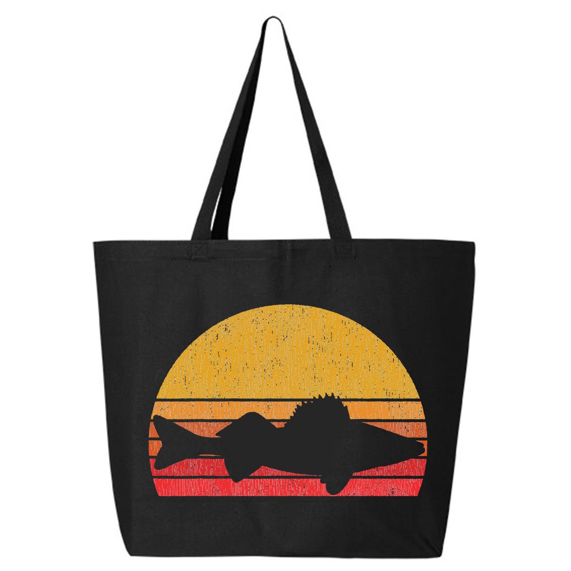 Walleye Fishing Retro Walleye Sauger Fisherman 25L Jumbo Tote