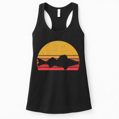 Walleye Fishing Retro Walleye Sauger Fisherman Womens Tank Top