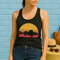 Walleye Fishing Retro Walleye Sauger Fisherman Womens Tank Top