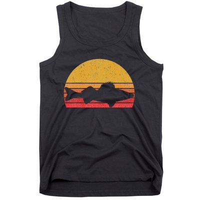 Walleye Fishing Retro Walleye Sauger Fisherman Tank Top