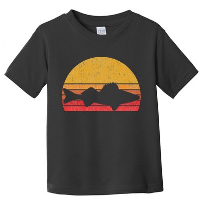 Walleye Fishing Retro Walleye Sauger Fisherman Toddler T-Shirt