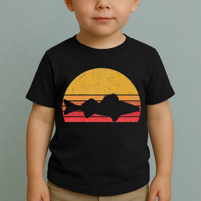 Walleye Fishing Retro Walleye Sauger Fisherman Toddler T-Shirt