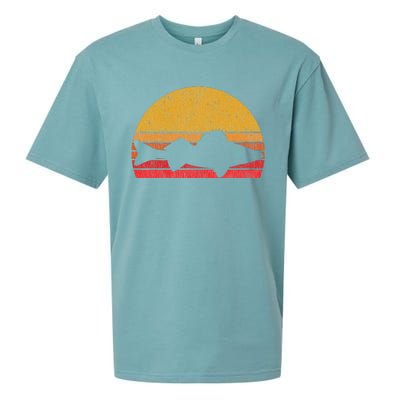 Walleye Fishing Retro Walleye Sauger Fisherman Sueded Cloud Jersey T-Shirt