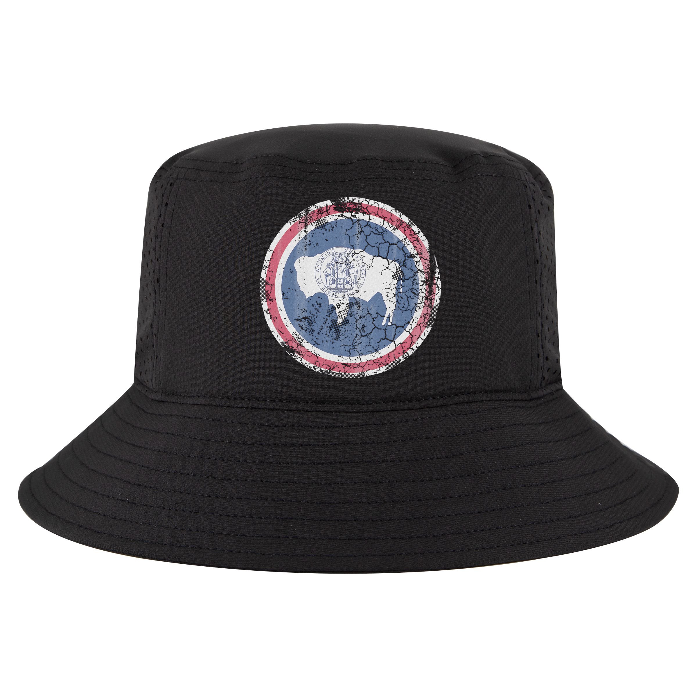 Wyoming Flag Retro Fade Family Cool Comfort Performance Bucket Hat