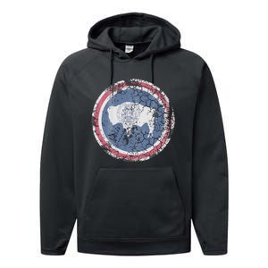 Wyoming Flag Retro Fade Family Performance Fleece Hoodie