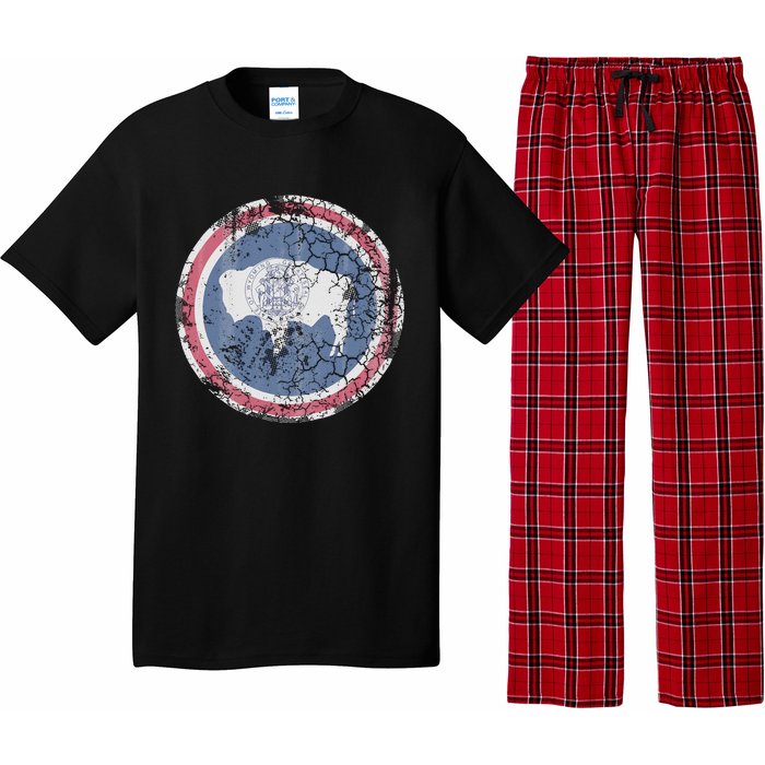 Wyoming Flag Retro Fade Family Pajama Set