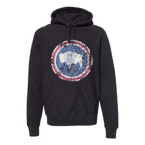 Wyoming Flag Retro Fade Family Premium Hoodie