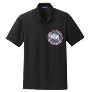 Wyoming Flag Retro Fade Family Dry Zone Grid Polo