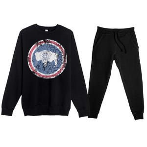 Wyoming Flag Retro Fade Family Premium Crewneck Sweatsuit Set