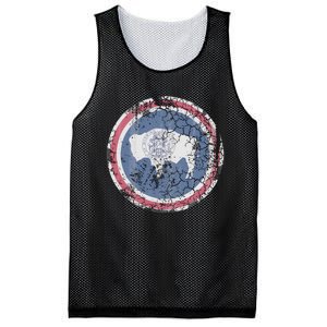 Wyoming Flag Retro Fade Family Mesh Reversible Basketball Jersey Tank