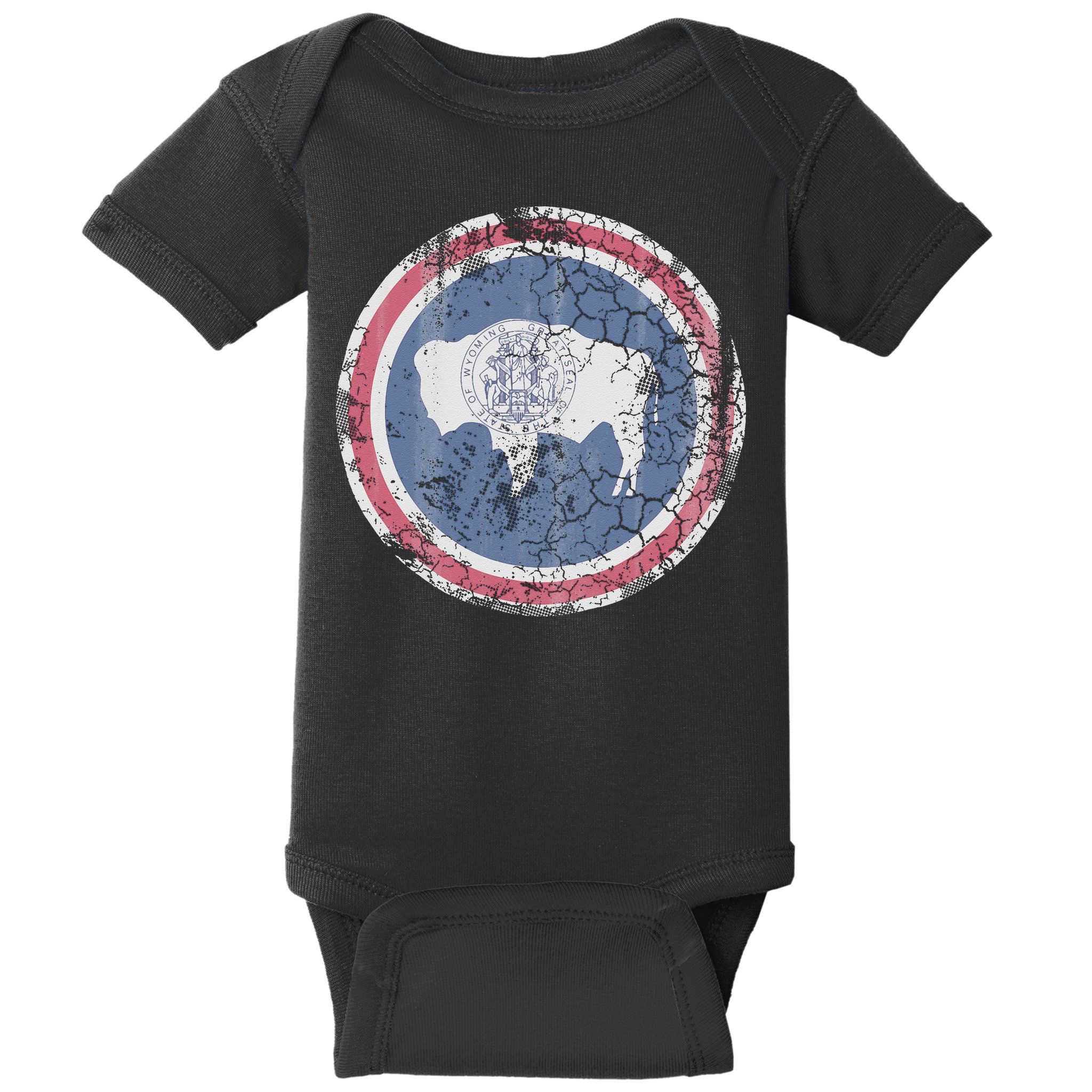 Wyoming Flag Retro Fade Family Baby Bodysuit