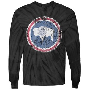 Wyoming Flag Retro Fade Family Tie-Dye Long Sleeve Shirt