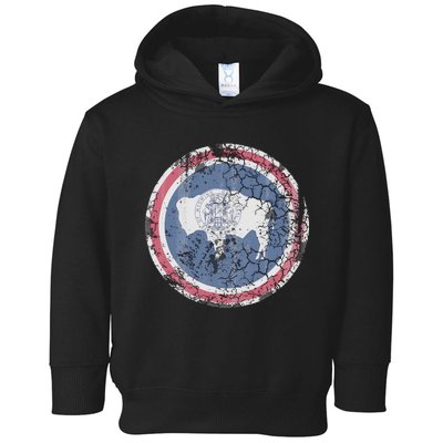 Wyoming Flag Retro Fade Family Toddler Hoodie