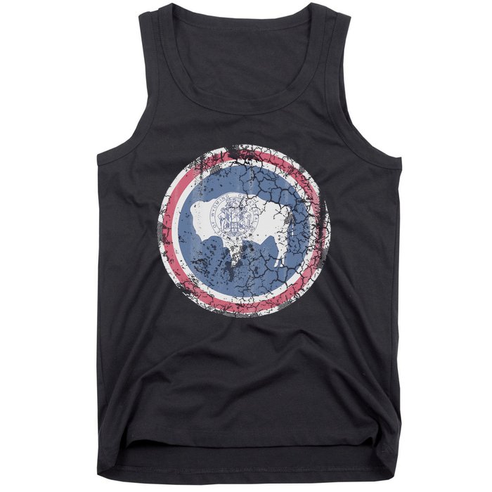 Wyoming Flag Retro Fade Family Tank Top