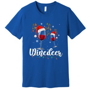 Winedeer Funny Reindeer Wine Christmas Funny Specialty Cool Gift Premium T-Shirt