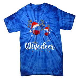 Winedeer Funny Reindeer Wine Christmas Funny Specialty Cool Gift Tie-Dye T-Shirt