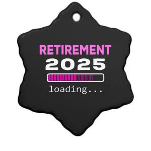 Women Funny Retirement 2025 Loading Retirement Countdown Ceramic Star Ornament