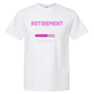 Women Funny Retirement 2025 Loading Retirement Countdown Garment-Dyed Heavyweight T-Shirt