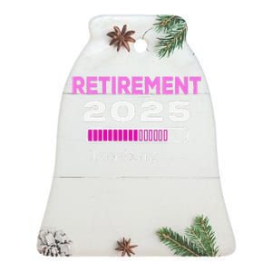 Women Funny Retirement 2025 Loading Retirement Countdown Ceramic Bell Ornament