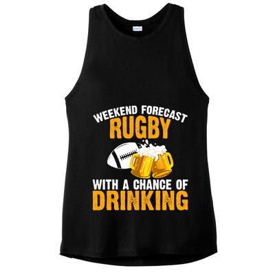 Weekend Forecast Rugby With A Chance Of Drinking Ladies PosiCharge Tri-Blend Wicking Tank