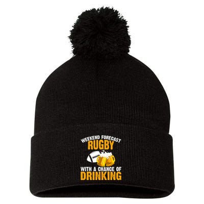 Weekend Forecast Rugby With A Chance Of Drinking Pom Pom 12in Knit Beanie