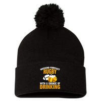Weekend Forecast Rugby With A Chance Of Drinking Pom Pom 12in Knit Beanie