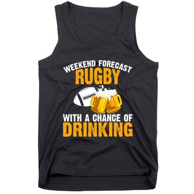Weekend Forecast Rugby With A Chance Of Drinking Tank Top