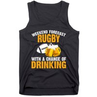 Weekend Forecast Rugby With A Chance Of Drinking Tank Top