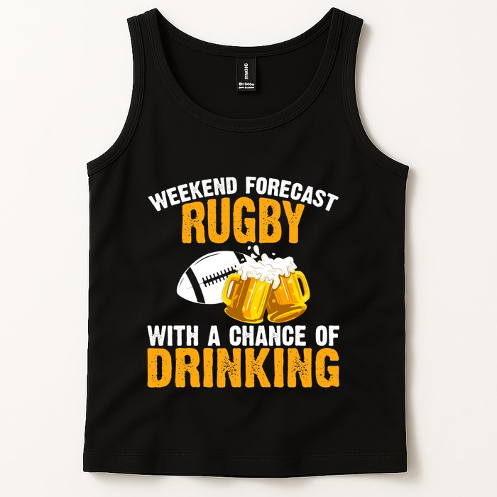 Weekend Forecast Rugby With A Chance Of Drinking Tank Top