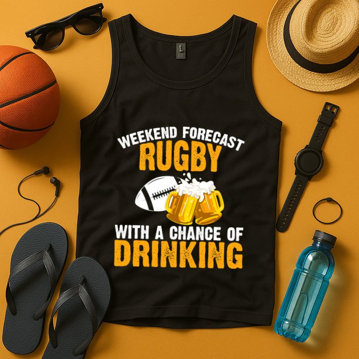 Weekend Forecast Rugby With A Chance Of Drinking Tank Top