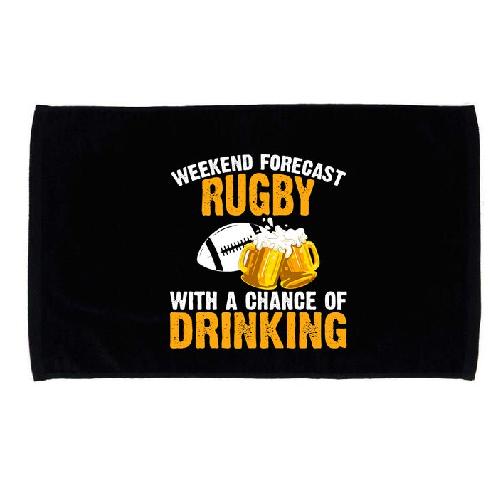 Weekend Forecast Rugby With A Chance Of Drinking Microfiber Hand Towel