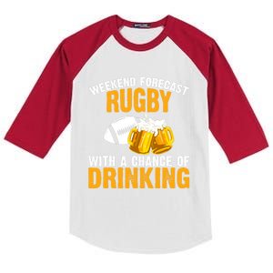 Weekend Forecast Rugby With A Chance Of Drinking Kids Colorblock Raglan Jersey