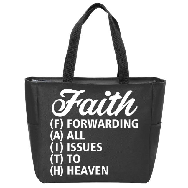 Women Faith Round Neck Graphic T Shirts Cute Funny Tops Zip Tote Bag