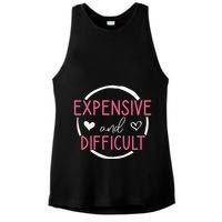 Wo Funny Saying Expensive and Difficult Cute Heart Ladies PosiCharge Tri-Blend Wicking Tank