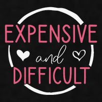 Wo Funny Saying Expensive and Difficult Cute Heart Ladies PosiCharge Tri-Blend Wicking Tank