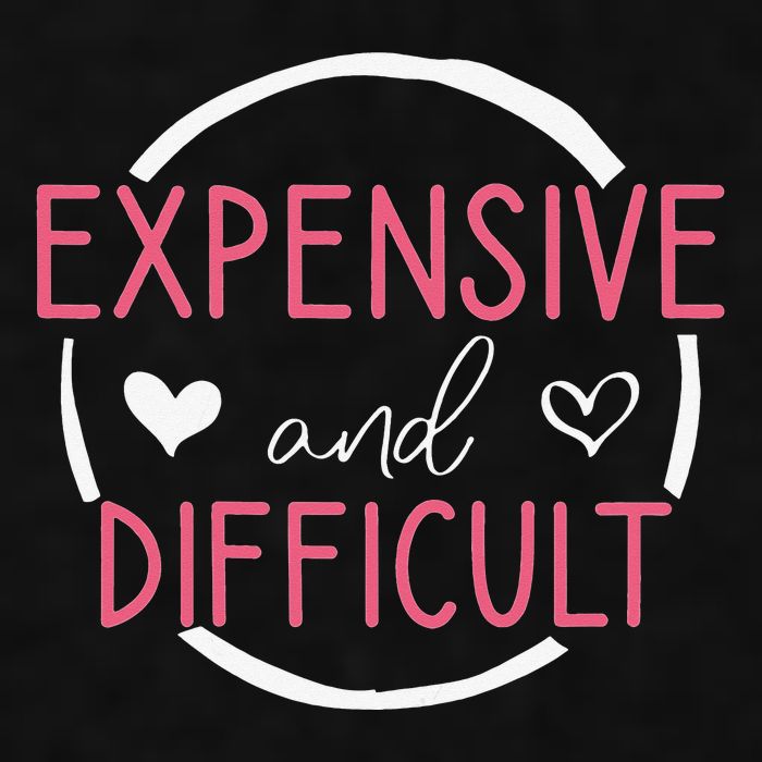 Wo Funny Saying Expensive and Difficult Cute Heart Ladies PosiCharge Tri-Blend Wicking Tank