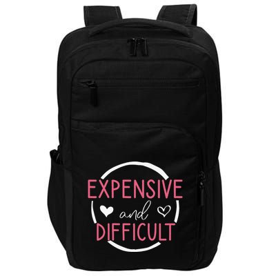 Wo Funny Saying Expensive and Difficult Cute Heart Impact Tech Backpack
