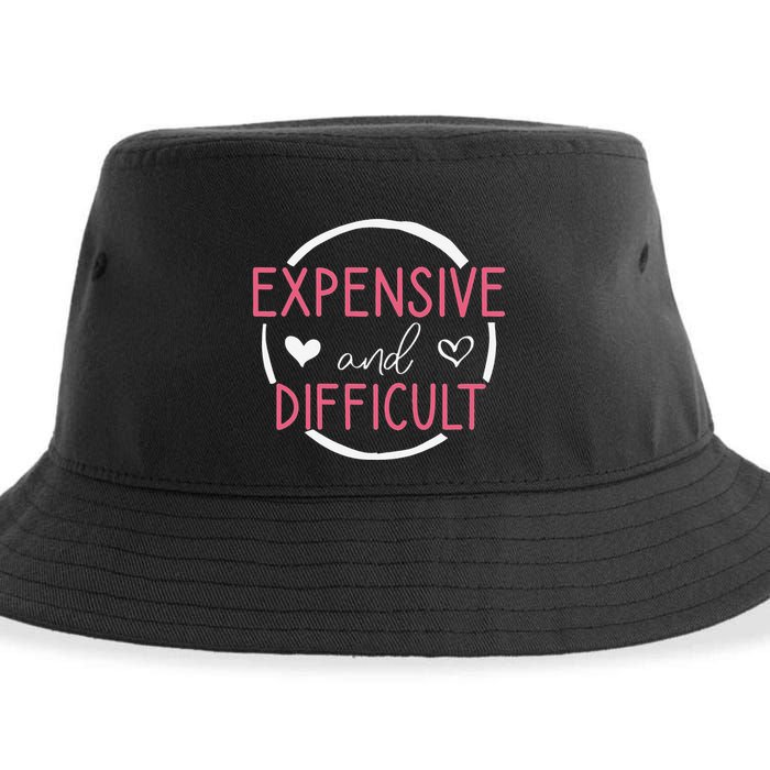 Wo Funny Saying Expensive and Difficult Cute Heart Sustainable Bucket Hat