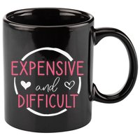 Wo Funny Saying Expensive and Difficult Cute Heart 11oz C Handle Ceramic Mug