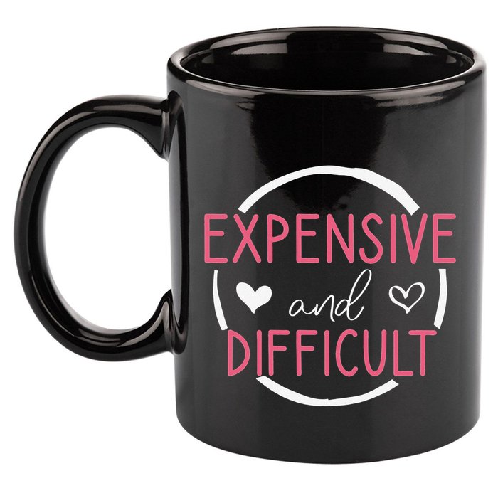 Wo Funny Saying Expensive and Difficult Cute Heart 11oz C Handle Ceramic Mug