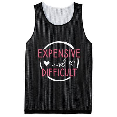 Wo Funny Saying Expensive and Difficult Cute Heart Mesh Reversible Basketball Jersey Tank