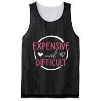 Wo Funny Saying Expensive and Difficult Cute Heart Mesh Reversible Basketball Jersey Tank