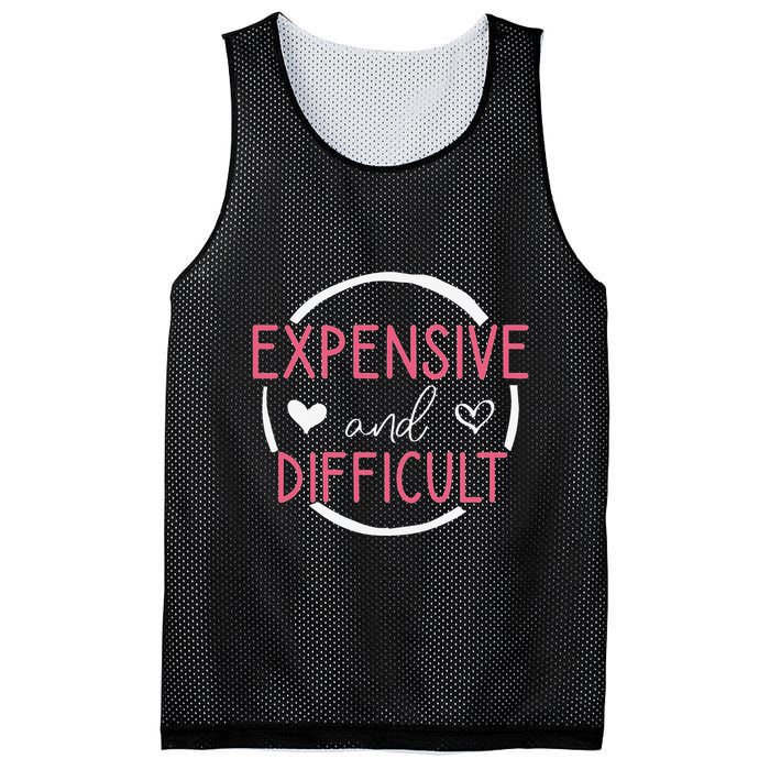 Wo Funny Saying Expensive and Difficult Cute Heart Mesh Reversible Basketball Jersey Tank