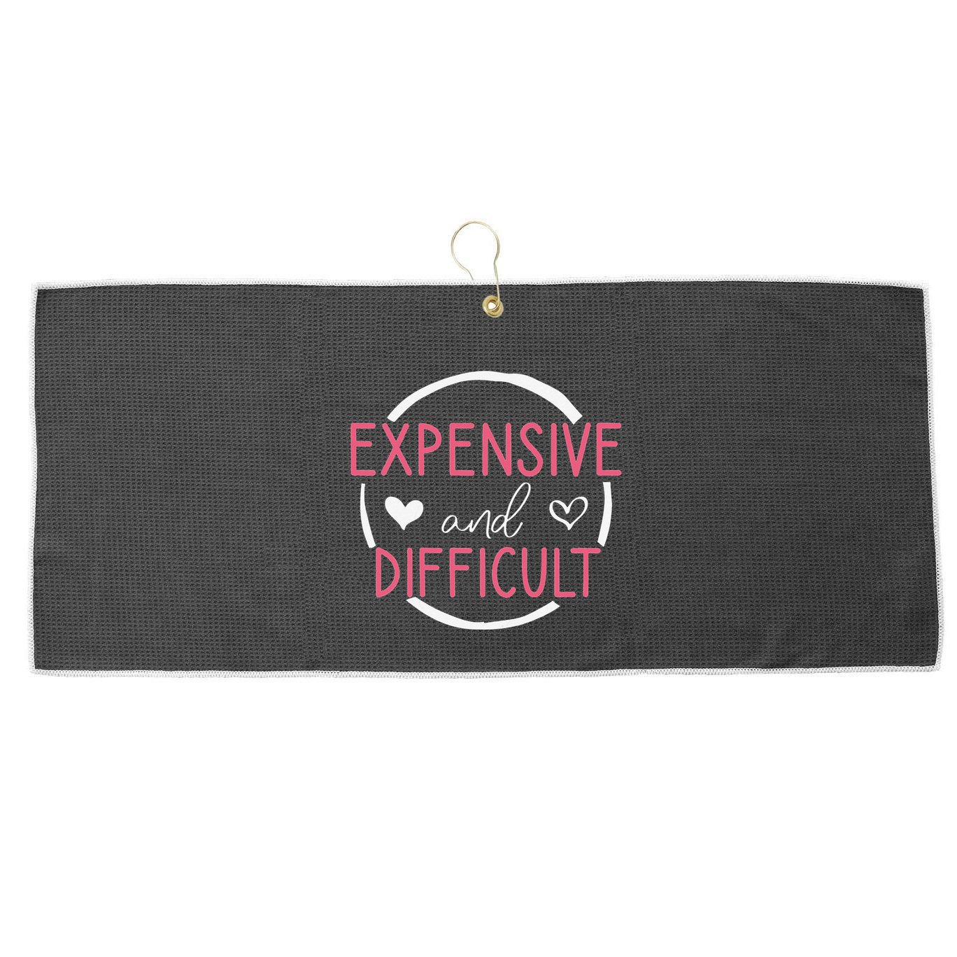 Wo Funny Saying Expensive and Difficult Cute Heart Large Microfiber Waffle Golf Towel