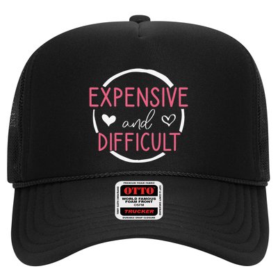 Wo Funny Saying Expensive and Difficult Cute Heart Hat